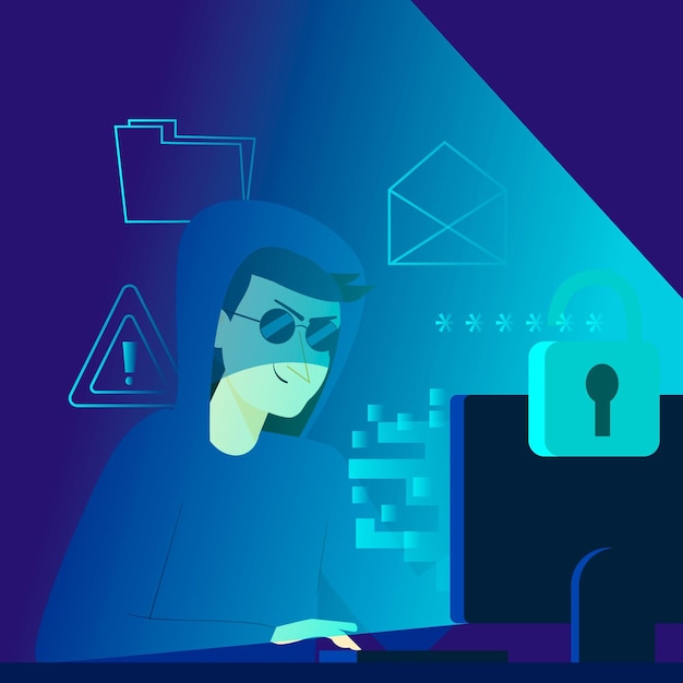 Hacker tentando invadir sistemas